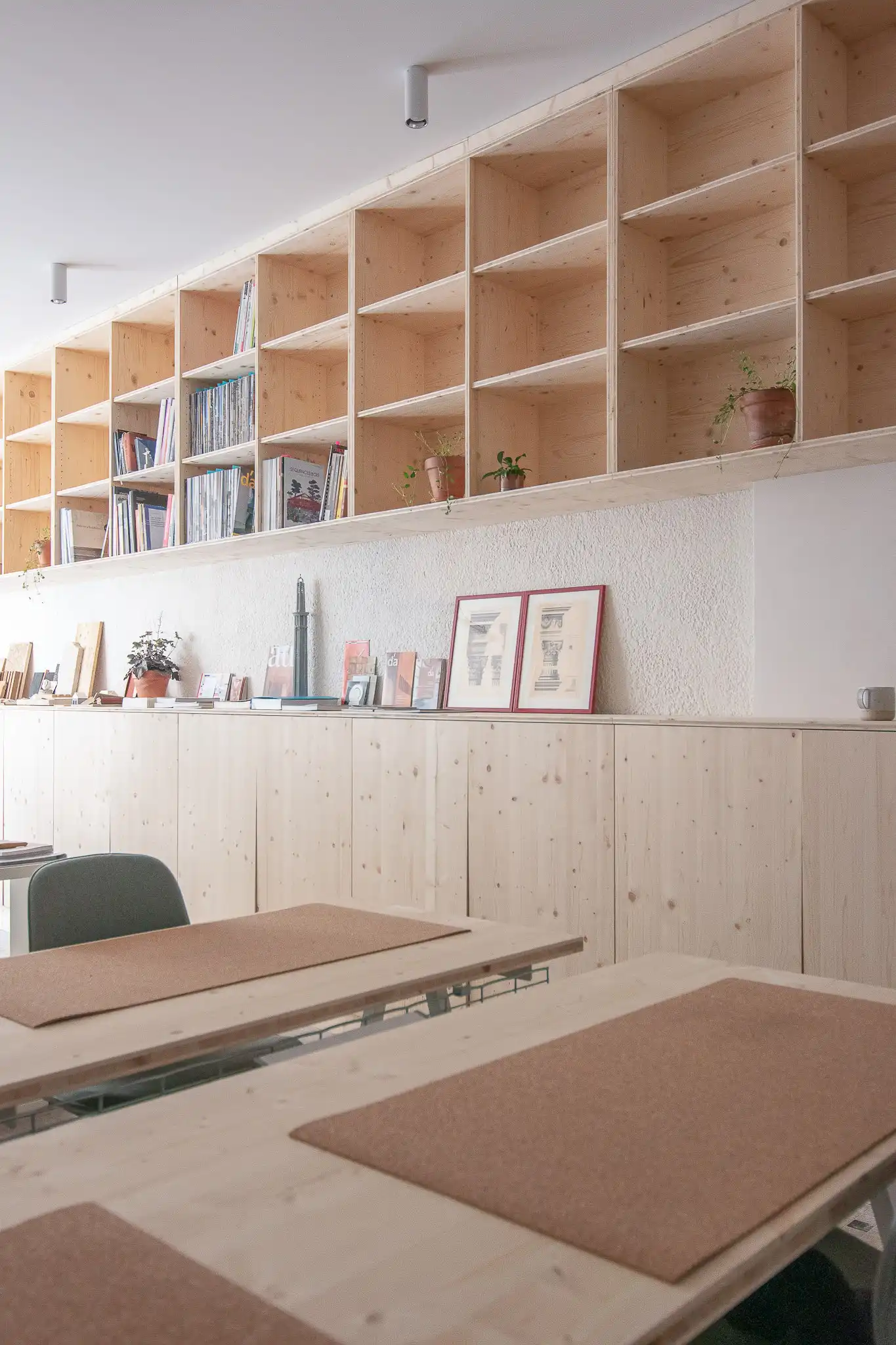 photographie du meuble bibliothèque de l'agence asné architecture à Bordeaux